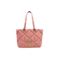 Pink Suede Leather Handbag