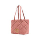 Pink Suede Leather Handbag