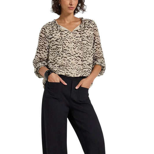 Beige Polyester Blouse