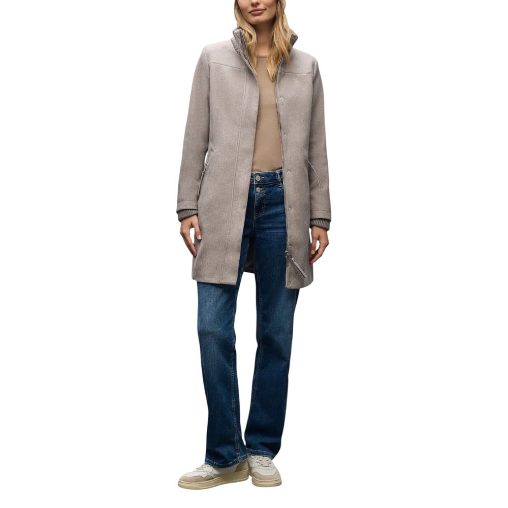 Gray Polyester Coat