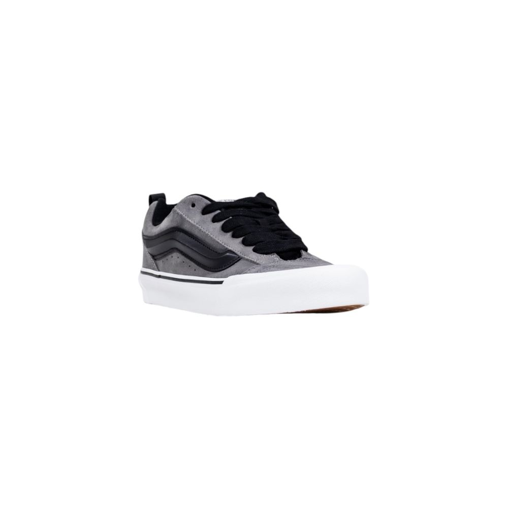 Gray Leather Low Top Sneakers