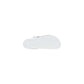 White Leather Flat Sandals