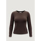 Brown Cotton Long Sleeve T-Shirt