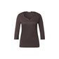 Brown Cotton Long Sleeve T-Shirt