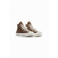 Brown Suede Leather Platform Sneakers
