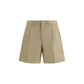 Beige Cotton Bermuda Shorts