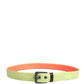 Green Orange Braided Metal Buckle Waist Cintura Belt