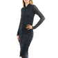 Blue Polyester Casual Dress