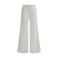 White Cotton Flared Jeans