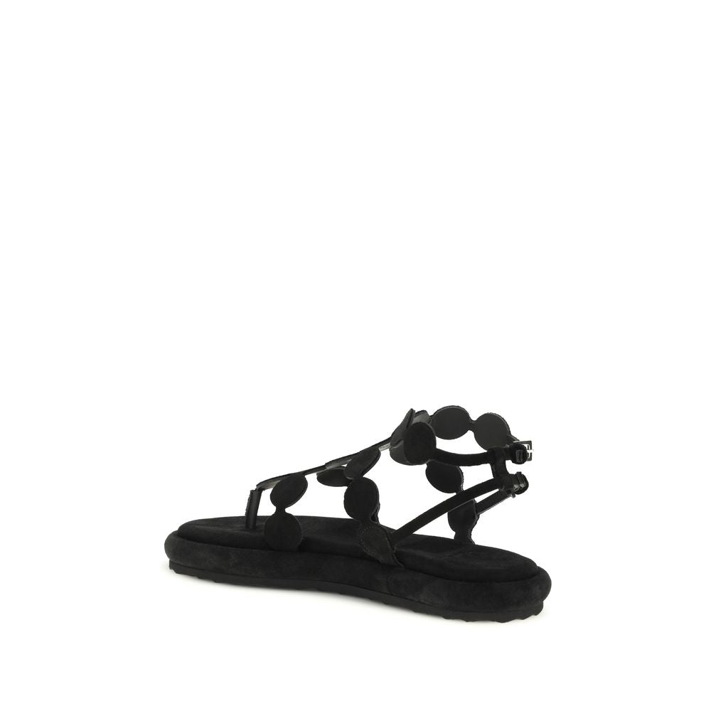 Black Calf Leather Bos Taurus Platform Sandals