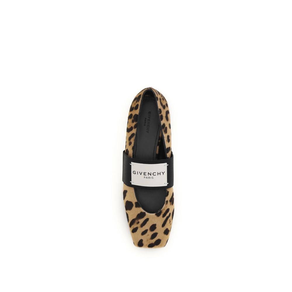 Beige Calf Leather Bos Taurus Ballet Flats