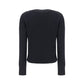 Black Merino Wool Sweatshirt