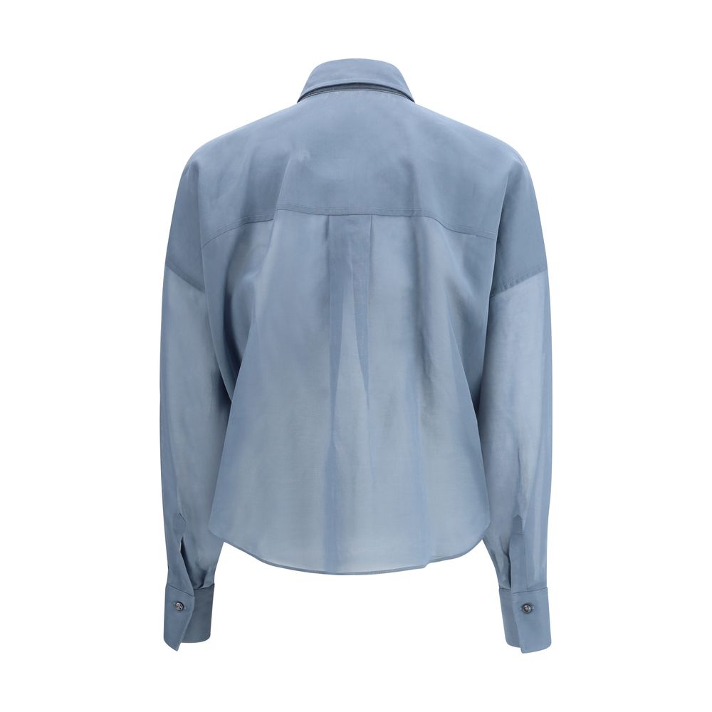 Blue Cotton Pattern Shirt