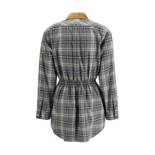 Gray Cotton Casual Dress