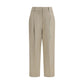 Beige Linen Casual Pants