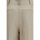 Beige Linen Casual Pants