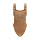 Brown Polyamide One-Piece Swimsuit