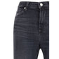 Black Cotton Flared Jeans