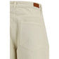 Beige Cotton Casual Pants
