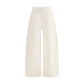Beige Cotton Casual Pants