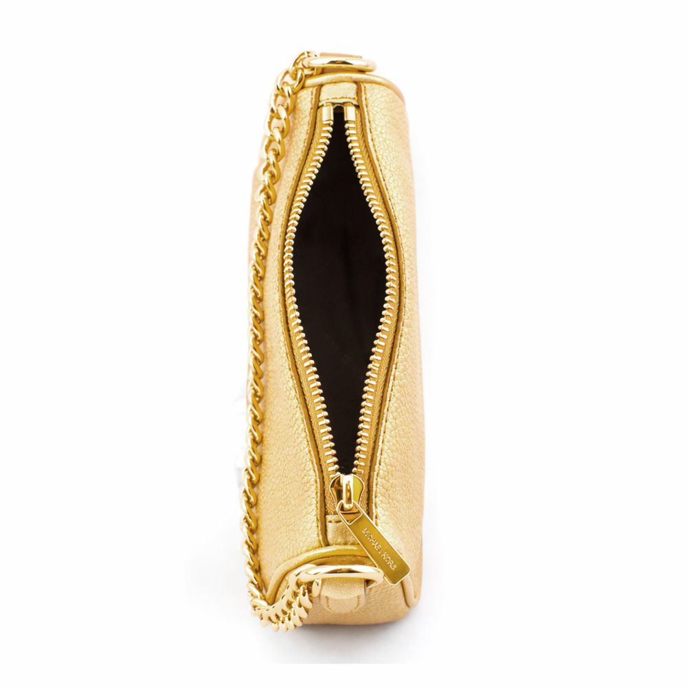 Gold Leather Shoulder Bag