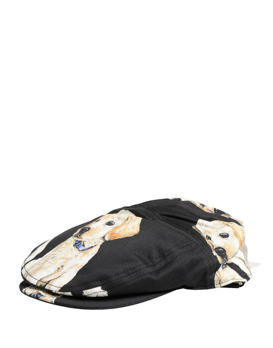 Men Black Dog Cotton Newsboy Cloth Capello Hat