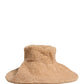 Beige Virgin Wool Fur Women Knitted Capello Hat