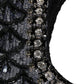 Black Wool Crystal Embellished Balaclava Hat