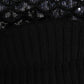 Black Wool Crystal Embellished Balaclava Hat
