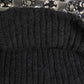 Black Wool Crystal Embellished Balaclava Hat