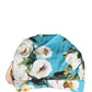 Blue Floral Motif Turban Headwear Women Hat