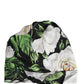 Black Floral Motif Turban Headwear Women Hat
