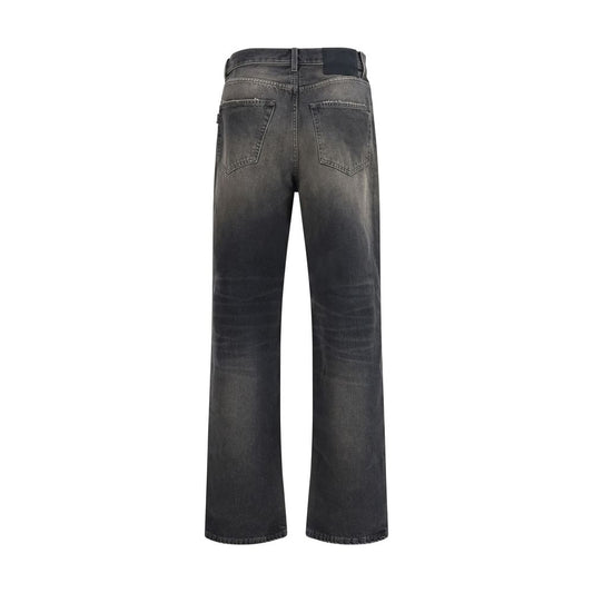 Black Cotton Relaxed Fit Jeans