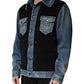 Black Blue Cotton Denim Blouson Men  Jacket