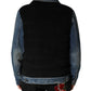 Black Blue Cotton Denim Blouson Men  Jacket