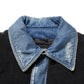 Black Blue Cotton Denim Blouson Men  Jacket