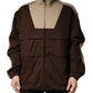 Brown Beige Cotton Zip Windbreaker Jacket