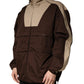 Brown Beige Cotton Zip Windbreaker Jacket