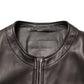 Black LambskinLeather Full Zip Biker Jacket