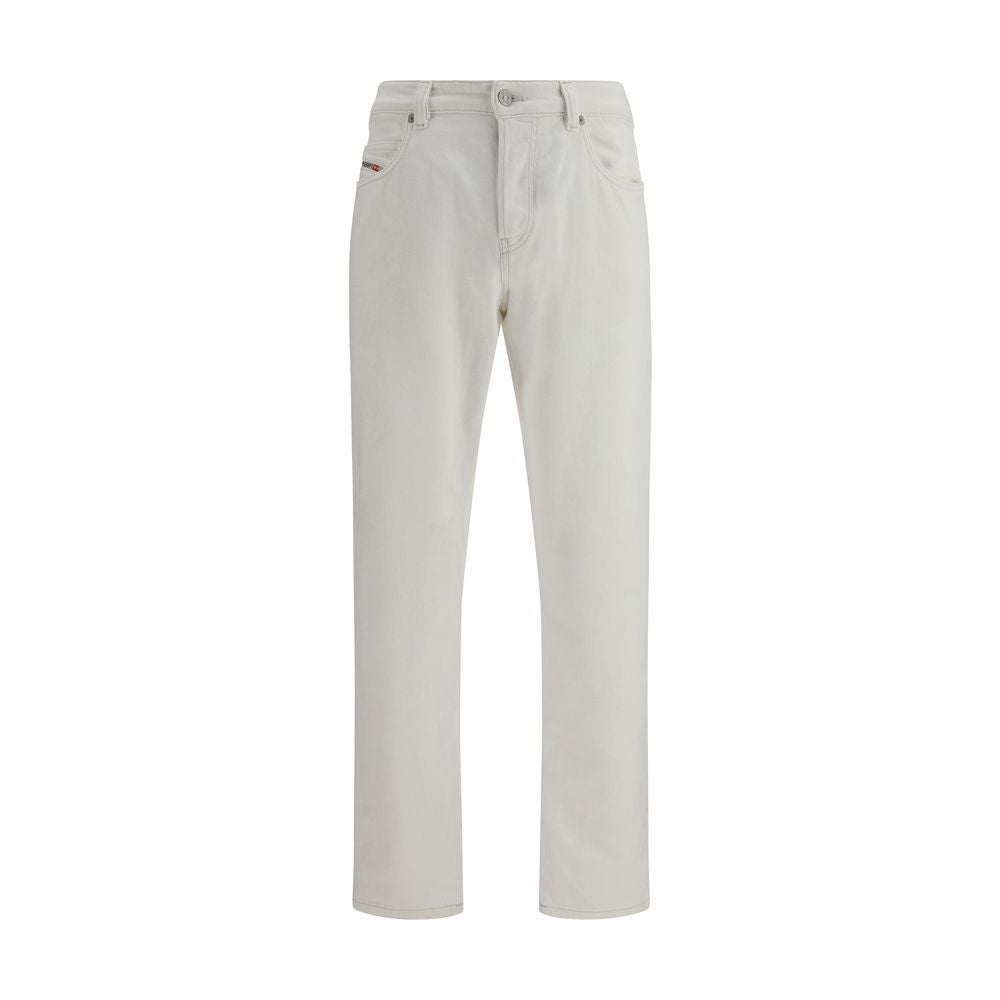 White Cotton Slim Fit Jeans