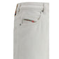 White Cotton Slim Fit Jeans