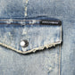Blue Hooded Cotton Buttoned Denim Jacket