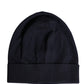 Black Cashmere Knitted Women Winter Beanie Hat