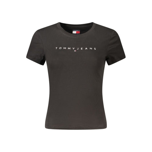 Black Cotton Women T-Shirt