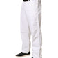 White Straight Mid Waist Denim Trouser Jeans