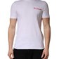 White Logo Embroidery Cotton Men Crew Neck T-shirt