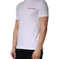 White Logo Embroidery Cotton Men Crew Neck T-shirt