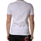 White Logo Embroidery Cotton Men Crew Neck T-shirt