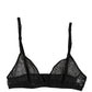 Black Logo Mania Sheer Soft Cup Bra Underwear