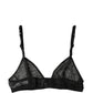 Black Logo Mania Sheer Soft Cup Bra Underwear